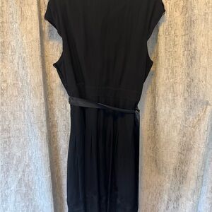 Black Dress with Cap Sleeves and V-Neck